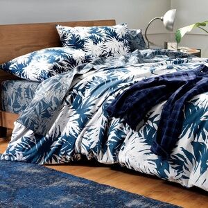 CB2 x The Hill Side Navy Floral Queen Size Duvet Cover